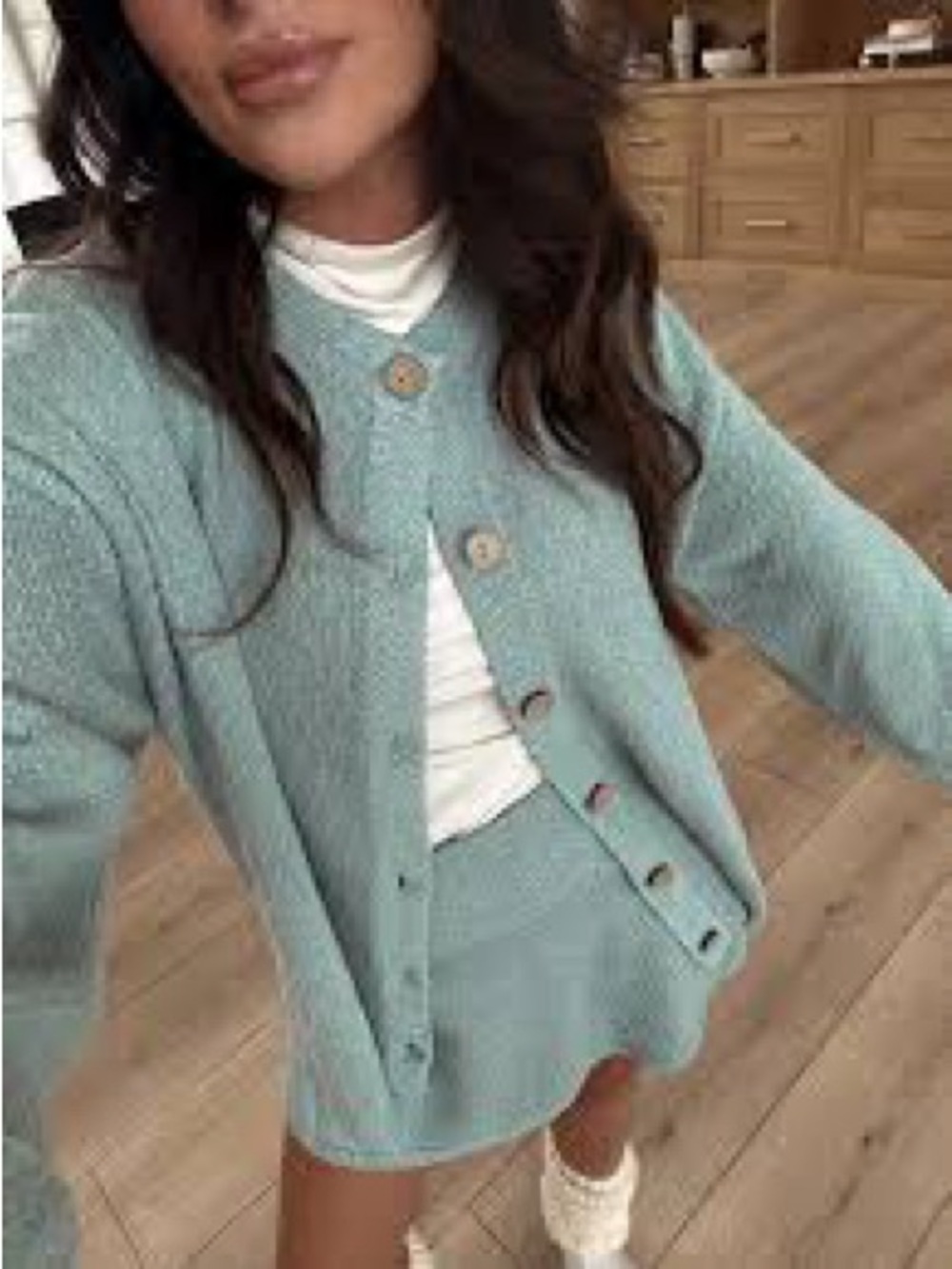 Free People Beach Ameena Sweater Skort Set in Blue Haze Size Medium - Picture 8 of 8